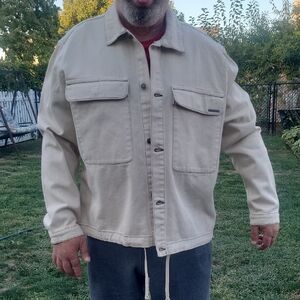 NWT Karl Lagerfeld Men's Beige Shirt Jacket